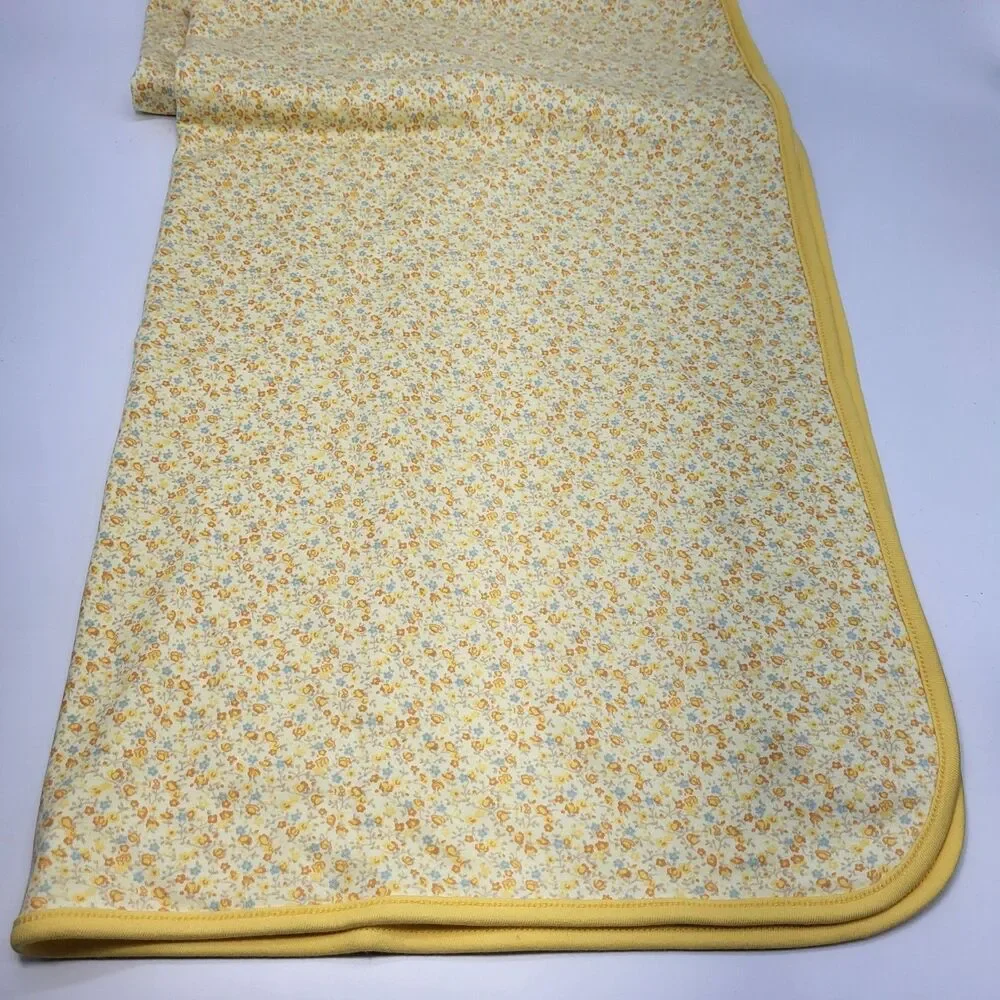 Vintage Gymboree Prairie Ranch Baby Blanket Floral Fruit Apple Pear Appliqué